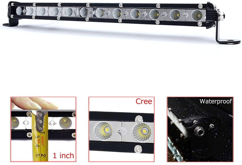 Single Row Led Bright 13" CREE LED flood/spot light Bar  12pcs CREE