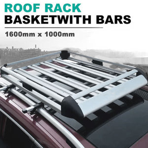 Universal Roof Rack Basket Car Top Luggage 1600X100 cm (Sliver)