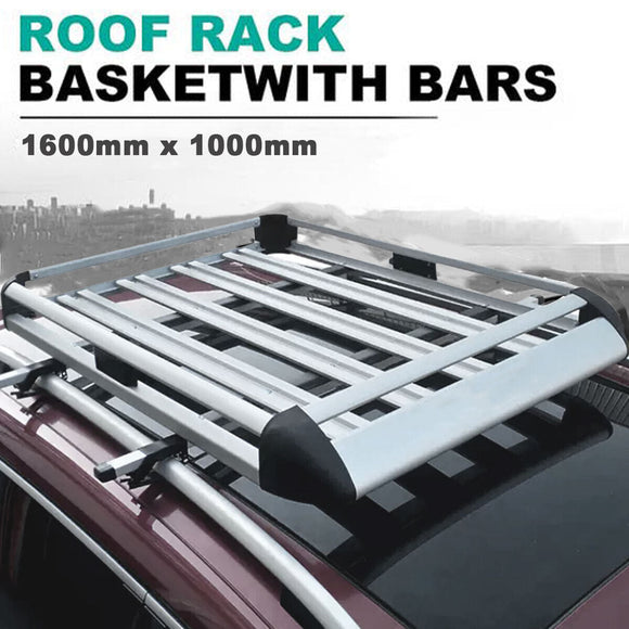 Universal Roof Rack Basket Car Top Luggage 1600X100 cm (Sliver)