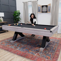 The Titan X  Deluxe Modern  7ft Pool Table With All  Accessories Black