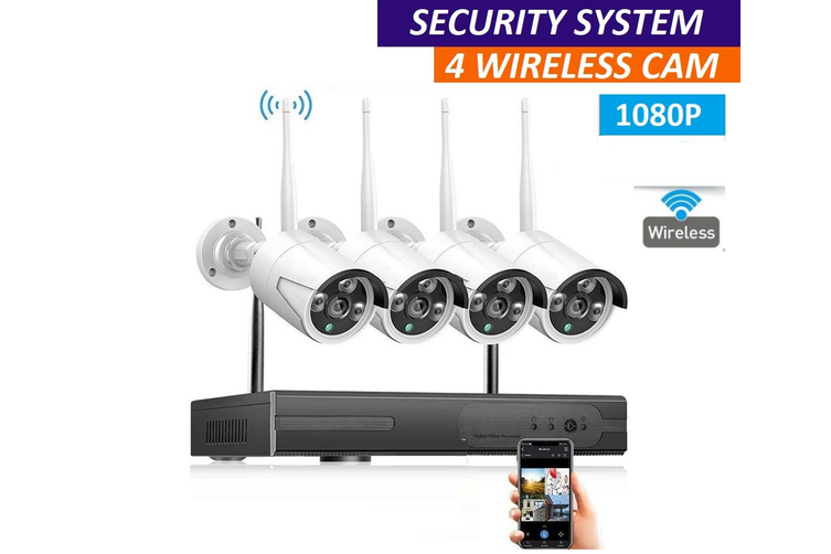 Wireless Security Camera system with 4 Cameras  1080P