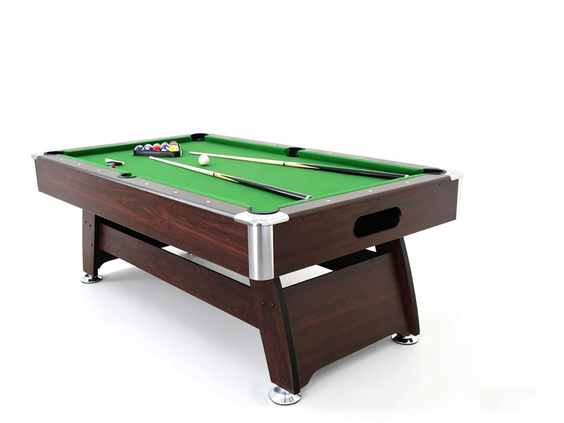 7Ft Pool Table Green With Auto Ball Return - Ultimate Package Deal Assembled