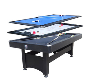 7Ft Multi Function 3 in 1 Pool Table Hockey Tennis Table With A Electronic Puck