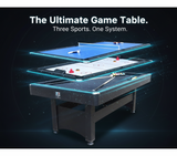 Rack & Roll 7ft 3-in-1 Pool, Hockey & Table Tennis Table – Assembled
