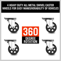 4 x Heavy Duty Vehicle Wheel Dolly Sets Ball Bearings Trolley Rated at 1800KG