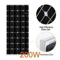 200 Watt 12-36 Volt Monocrystalline Solar Panel