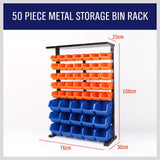 50 Pcs Bin Storage Rack Shelving Garage Storage Rack Tool Organiser