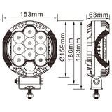 7” LED Driving Lights (Pair) Dual Side lights 3800LM Fitted with OSRAM 40W 240M