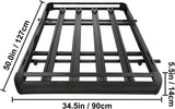 Universal Roof Rack Basket Car Top Luggage 127X90 cm (Black)