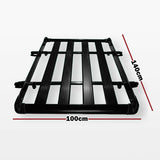 Universal Roof Rack Basket Car Top Luggage 140X96 cm (Black)