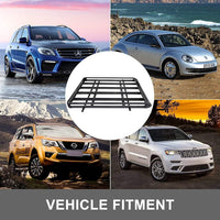 Universal Roof Rack Basket Car Top Luggage 140X96 cm (Black)