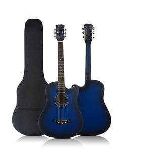 Brand New 38" Acoustic Guitar Blue  (With A Free Carry Bag Case)