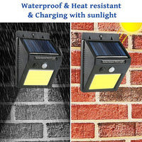 4 X 20  LED COB Solar Powered PIR Motion Sensor Security Wall Lights