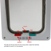 Large Cat Pet Flap Door Magnetic Pet Door with 4 Way Lock Size L