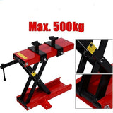 Motorbike Scissor Lift Stand Red / Black - 500kg Capacity