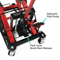 Motorcycle &amp; ATV Quad Bike Lifter Jack 680Kg -1500lbs (Including 2xTie Downs)