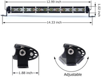 Single Row Led Bright 13" CREE LED flood/spot light Bar  12pcs CREE