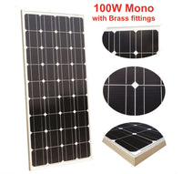 Solar Panel 100 Watt 12-18 Volt  Monocrystalline Controller Z Brackets Cables