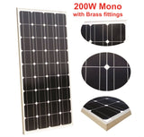 Solar Panel 200 Watt 12-36 Volt  Monocrystalline Controller Z Brackets Cables