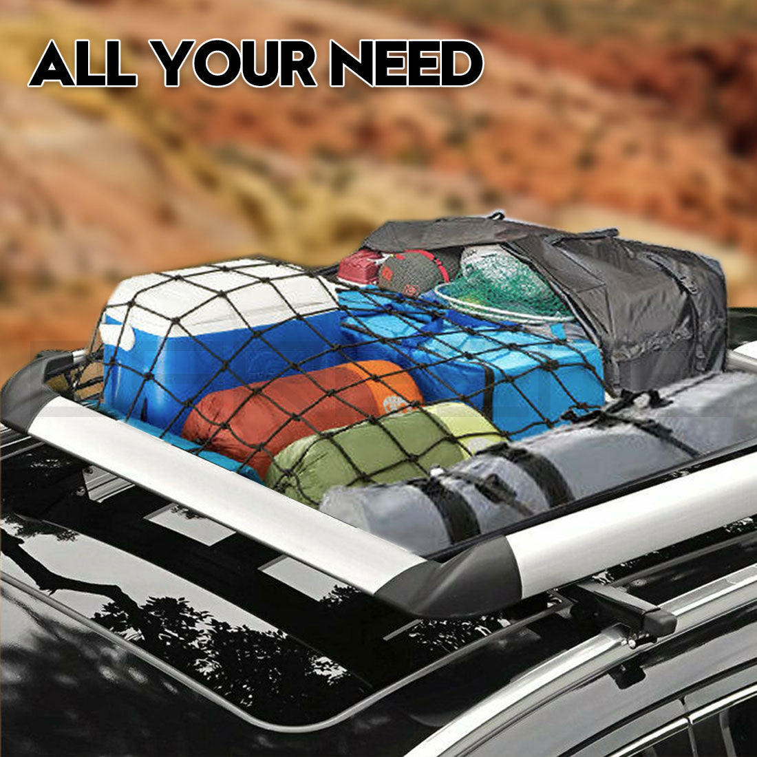 Universal Roof Rack Basket Car Top Luggage 127X90 cm Sliver Great Range Products