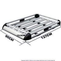 Universal Roof Rack Basket Car Top Luggage 127X90 cm (Sliver)