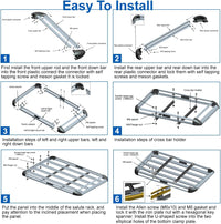 Universal Roof Rack Basket Car Top Luggage 127X90 cm (Sliver)